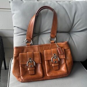 Coach Tan Leather Shoulder Bag